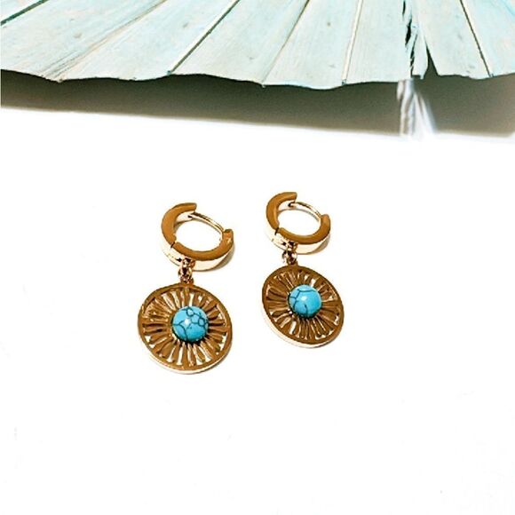 Boho hoop earrings S653 - Picture 2 of 3